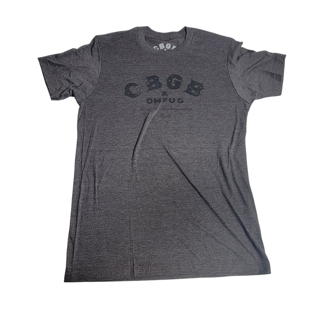 CBGB OMFUG Mens Charcoal Gray Graphic T-Shirt Home of Underground Rock Medium